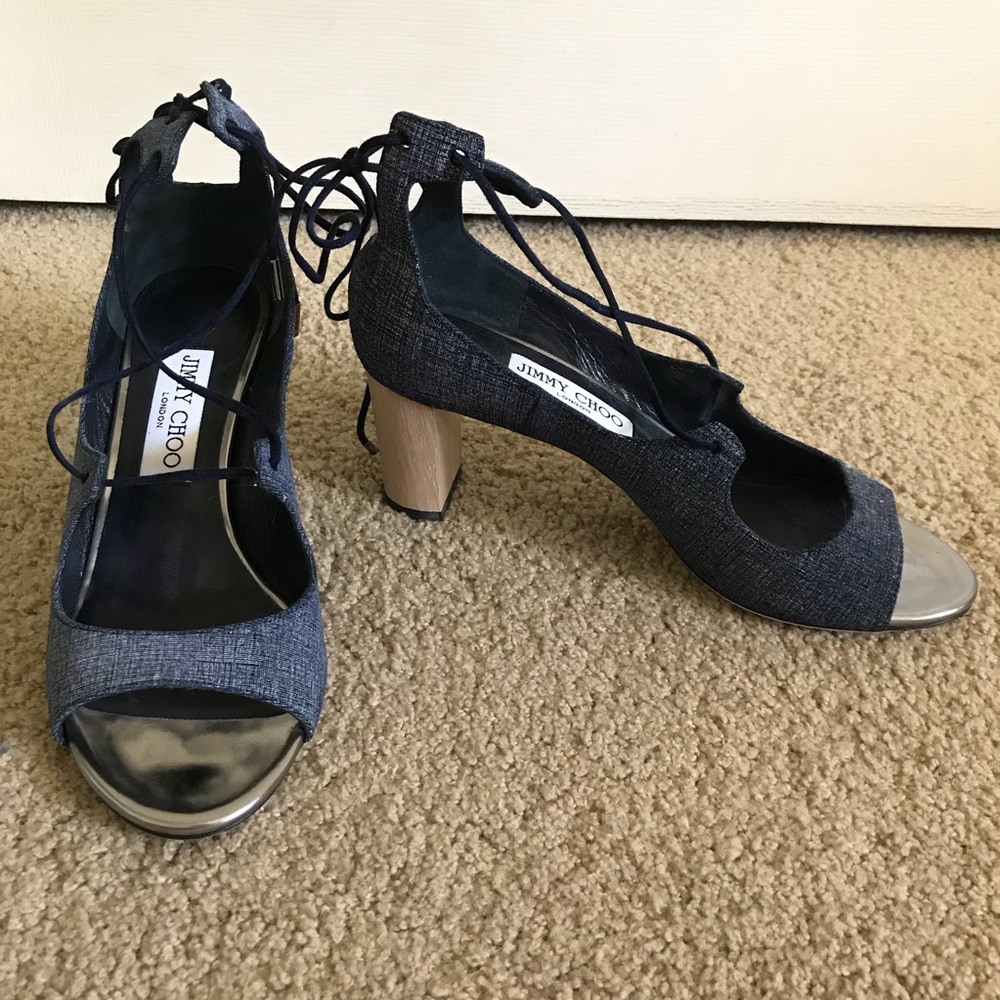 jimmy choo tie up heels